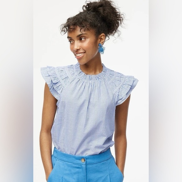 J. Crew Factory Tops - J. Crew Factory Butterfly Sleeve Stripe Top